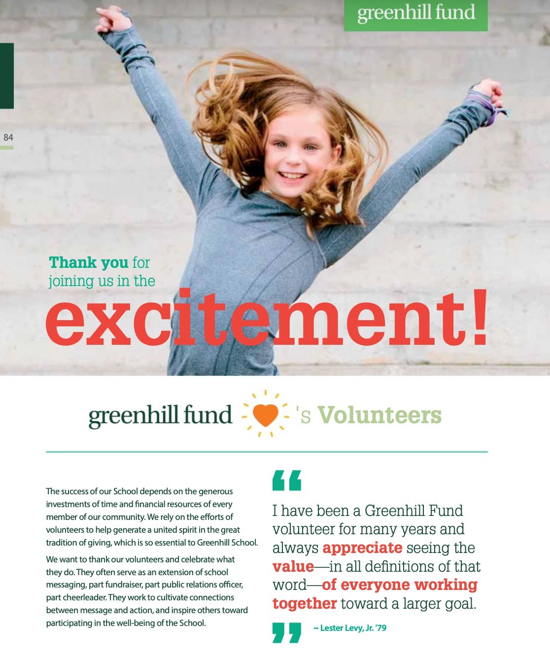 Volunteer appreciation communication.