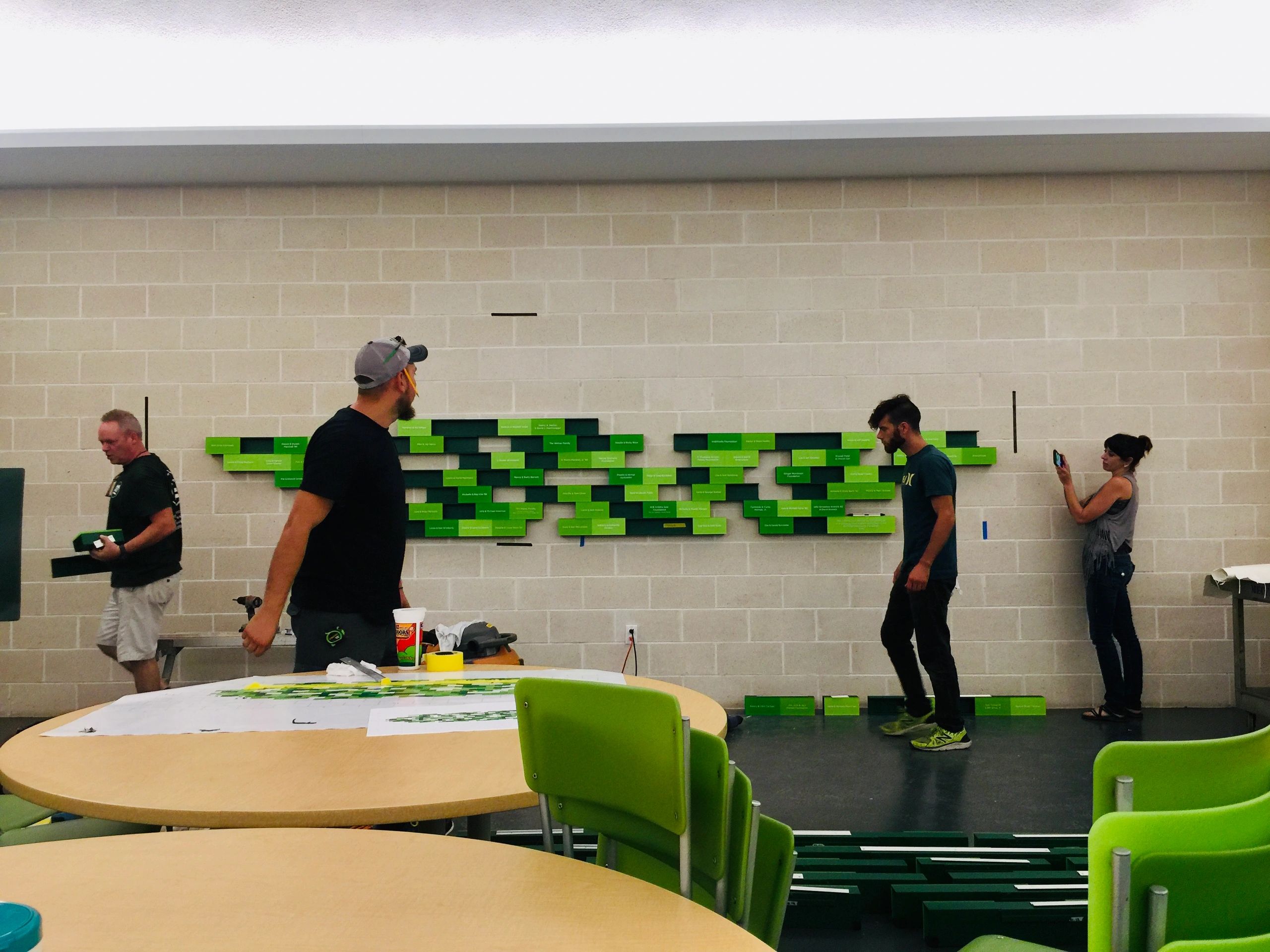 Installation of the donor wall.