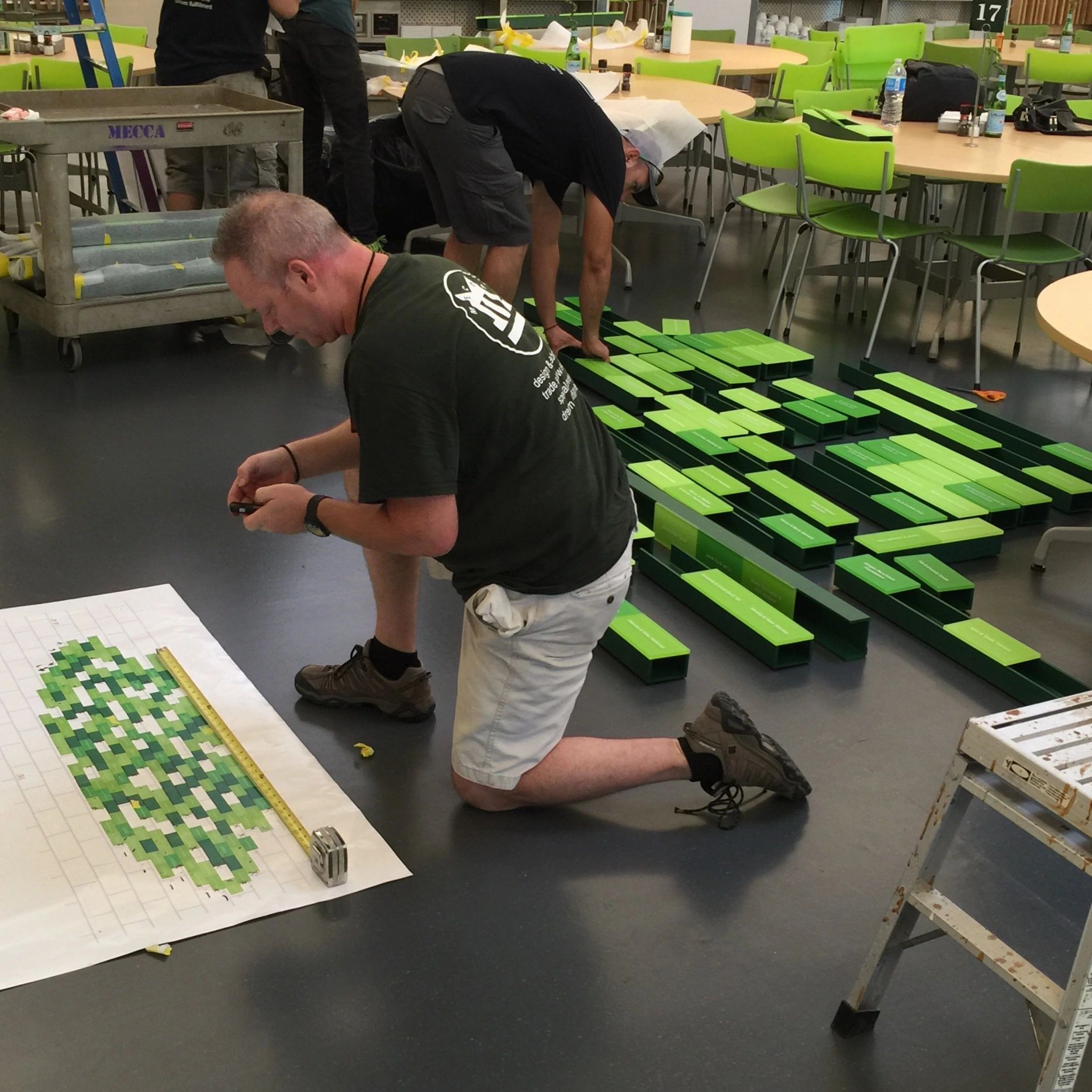 Preparing the recognition elements for installation.