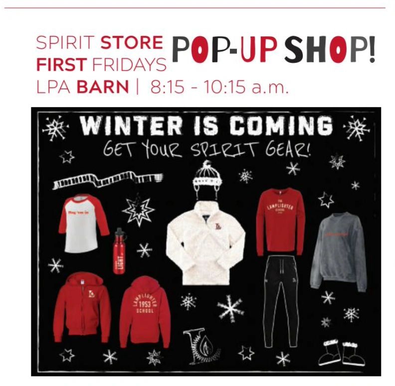 Winter spirit-store pop-up announcement.